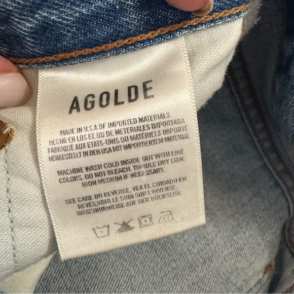 Agolde RILEY HIGH RISE STRAIGHT CROP blue denim jeans - Picture 6 of 7